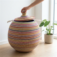 Alibaba vasketøjskurv - Stor, Multicolor, striber